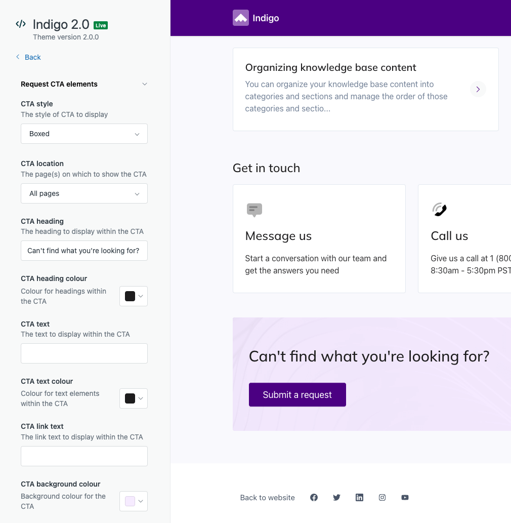 Customizing contact blocks in Zendesk Guide