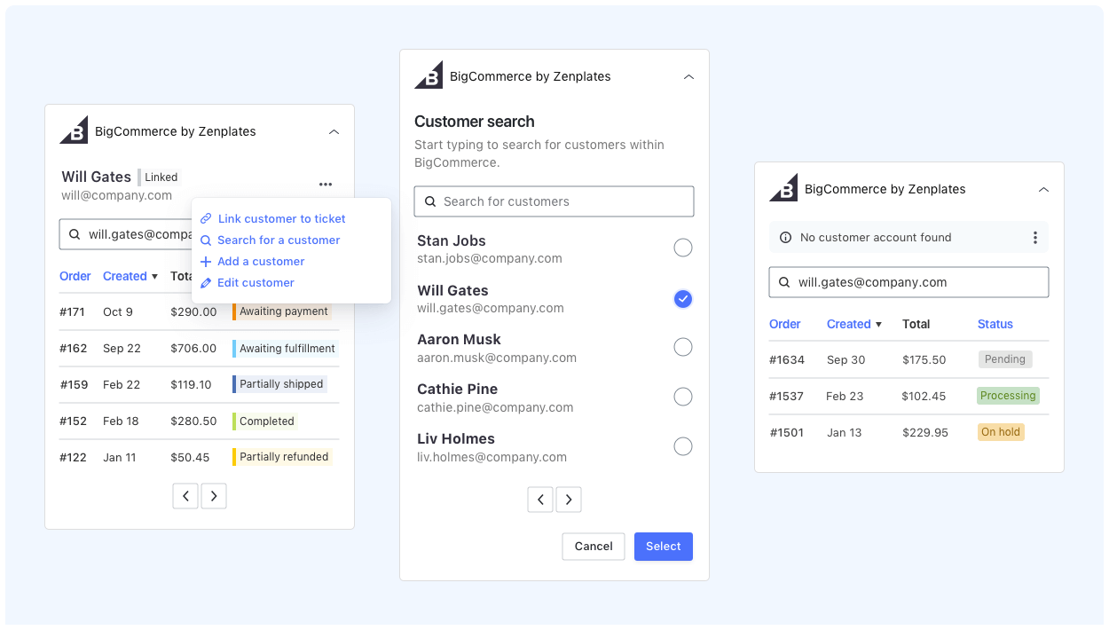 View customers and their orders in BigCommerce