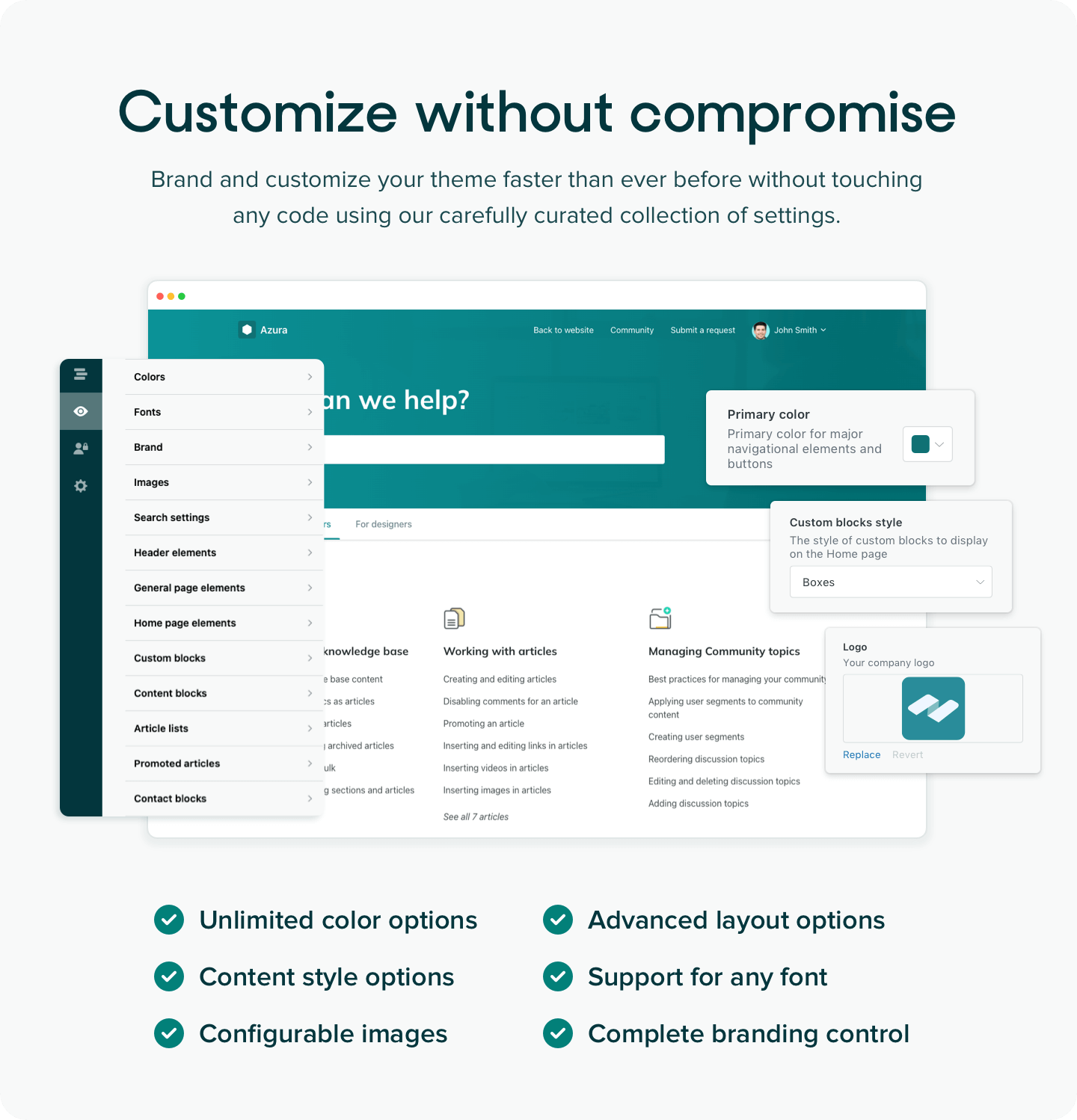 Customizable Zendesk themes