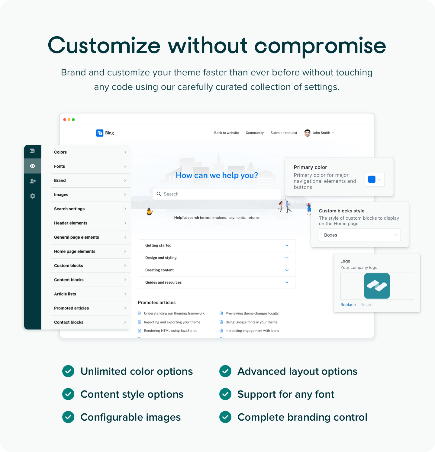 Customizable Zendesk themes