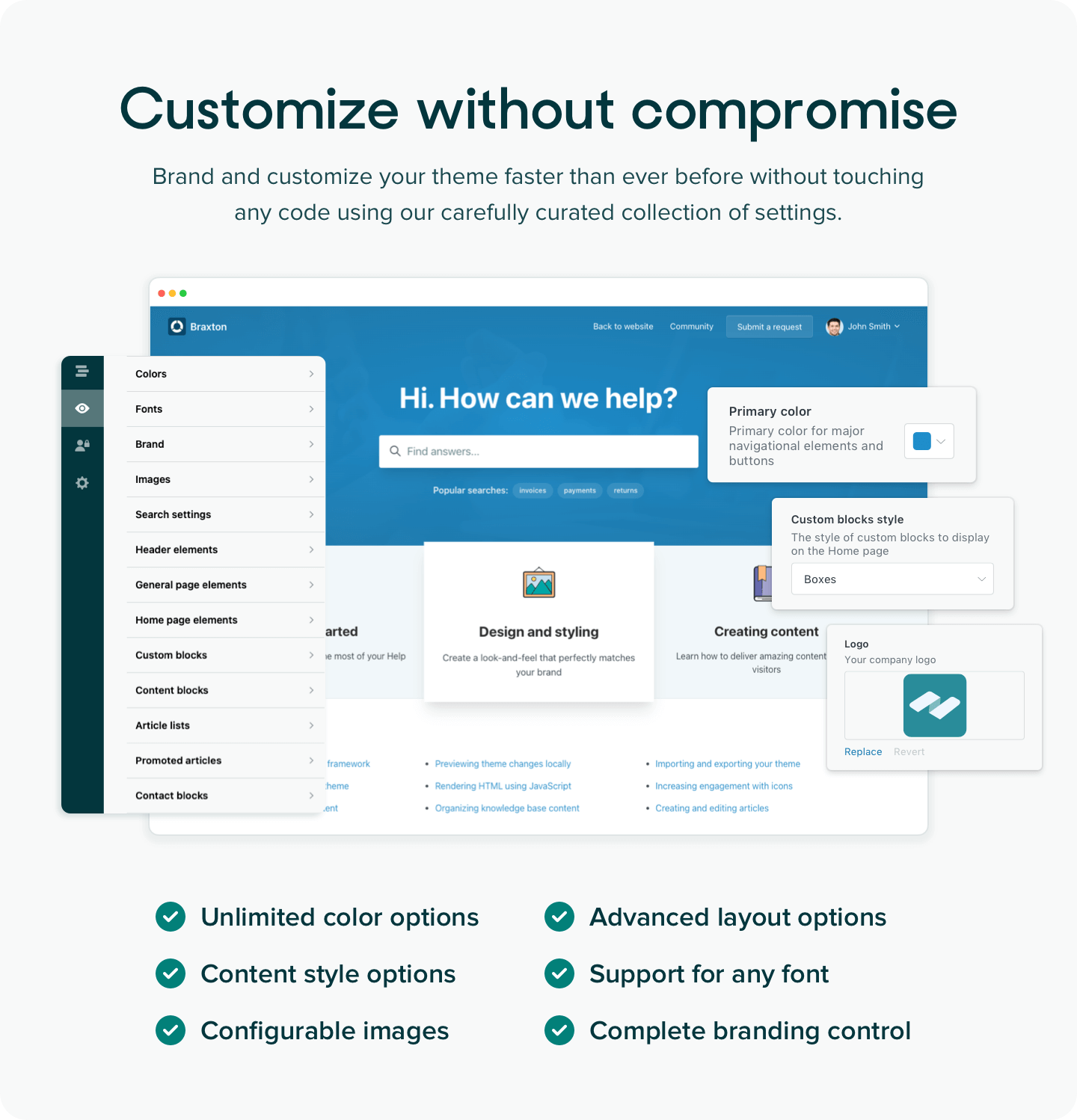 Customizable Zendesk themes