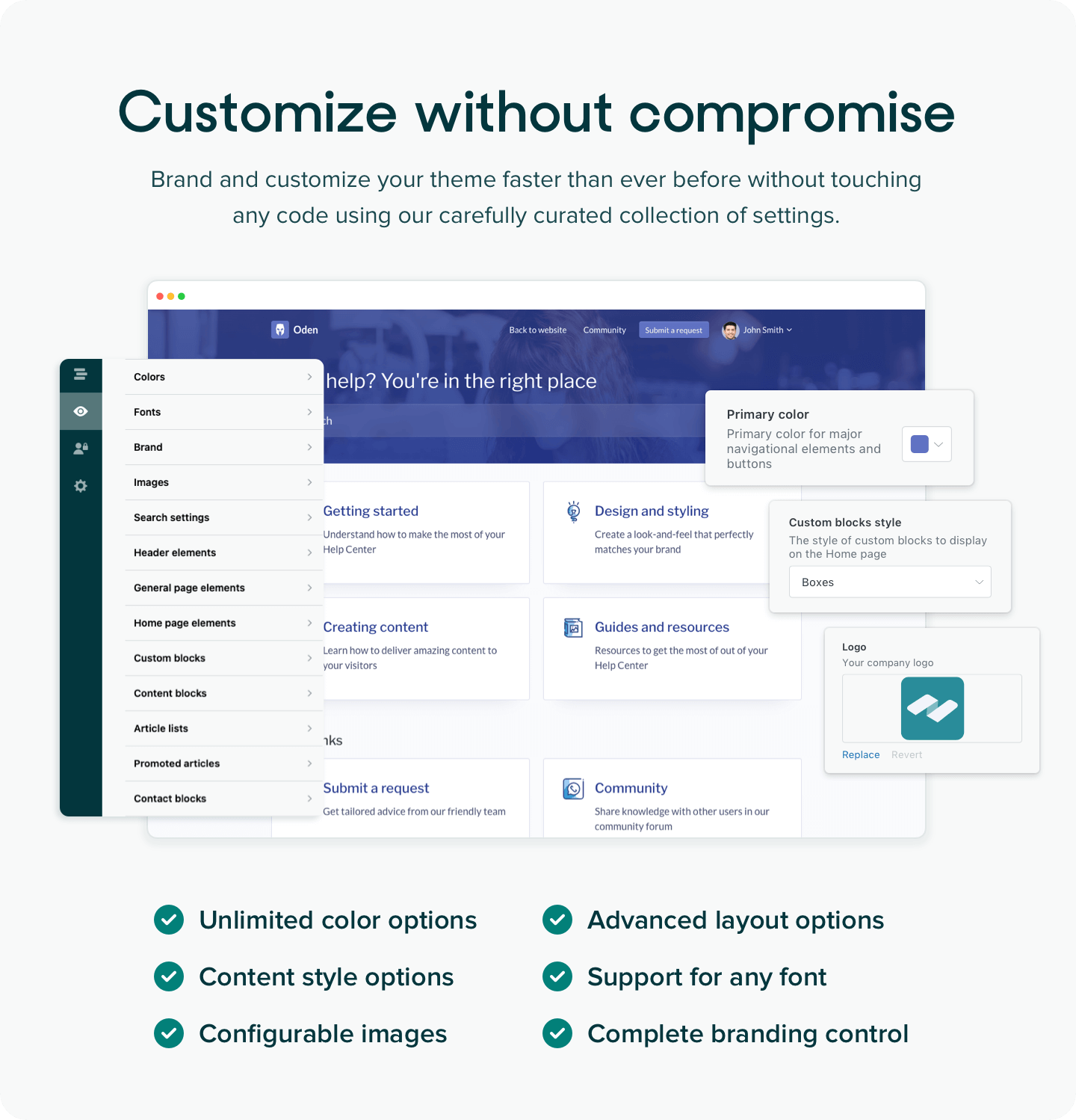 Customizable Zendesk themes