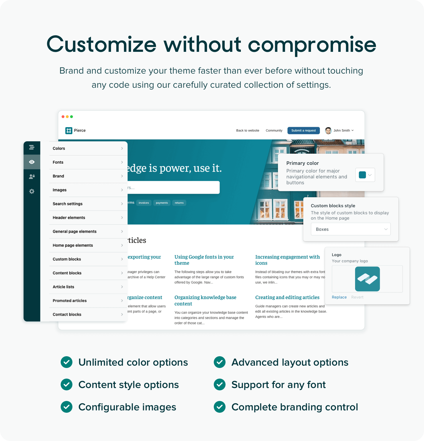 Customizable Zendesk themes