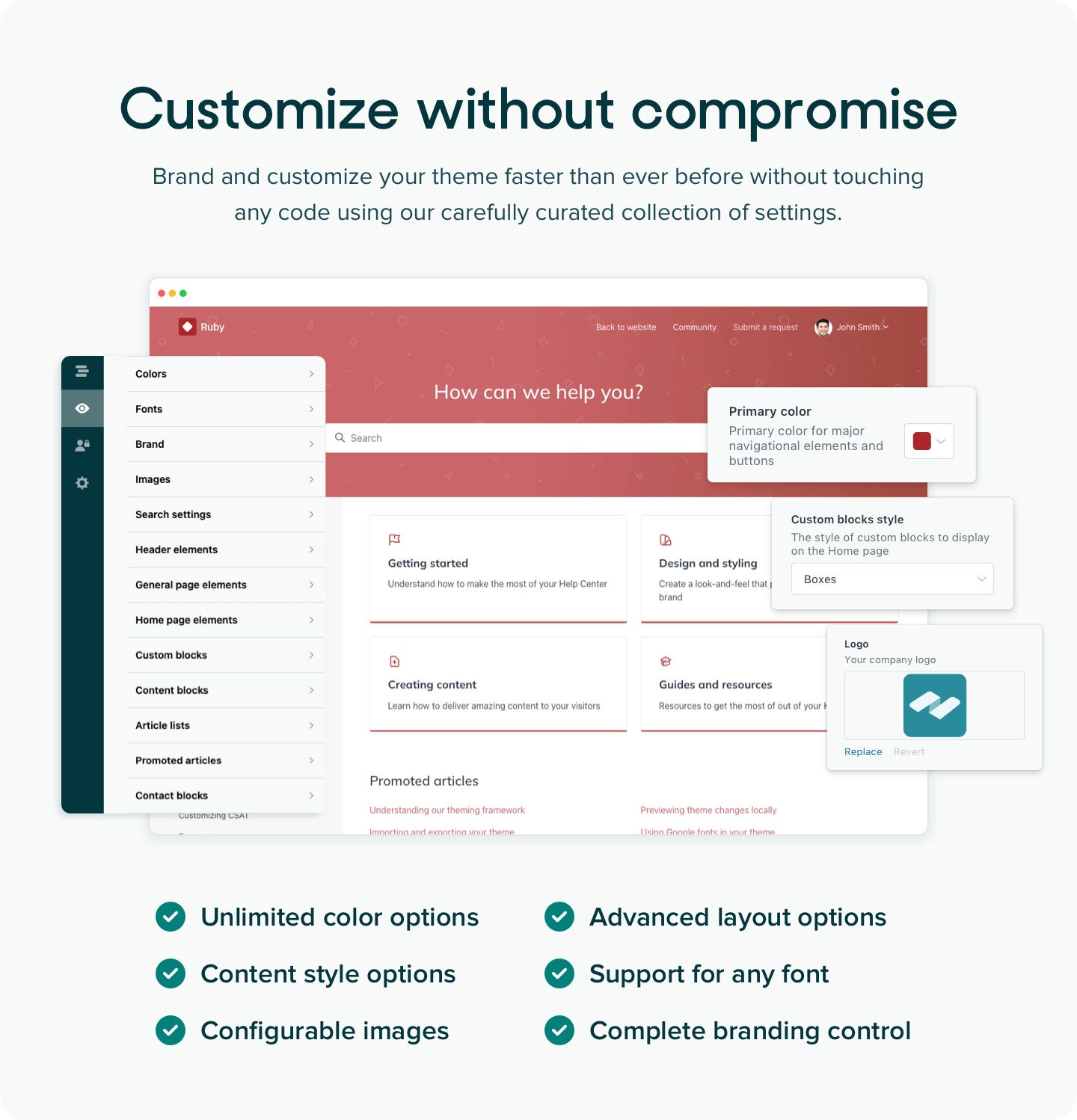 Customizable Zendesk themes