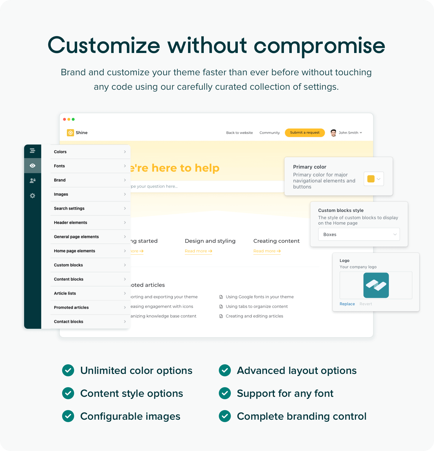 Customizable Zendesk themes