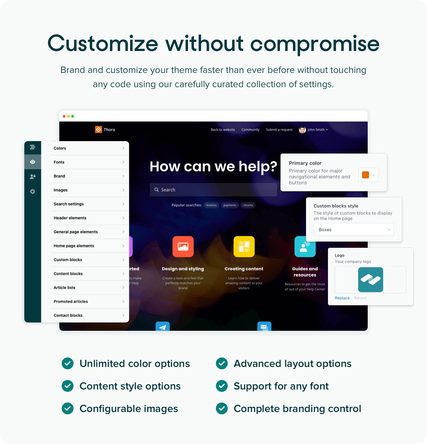 Customizable Zendesk themes