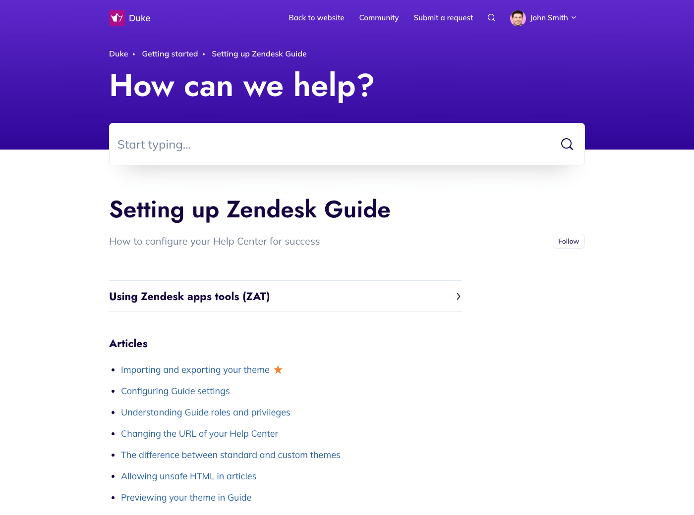Duke Zendesk Guide theme - Screenshot 4