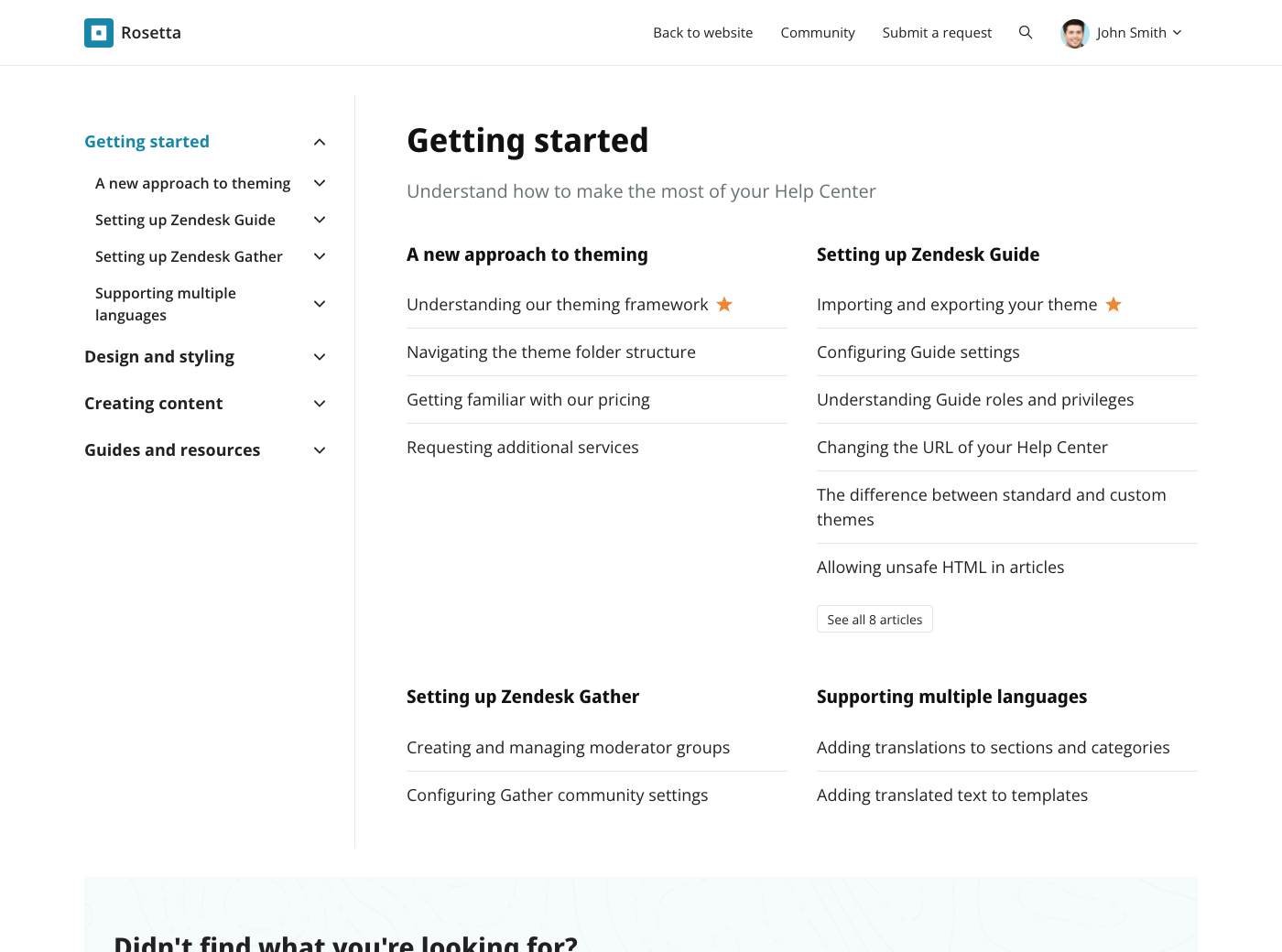 Rosetta Zendesk Guide theme - Screenshot 2