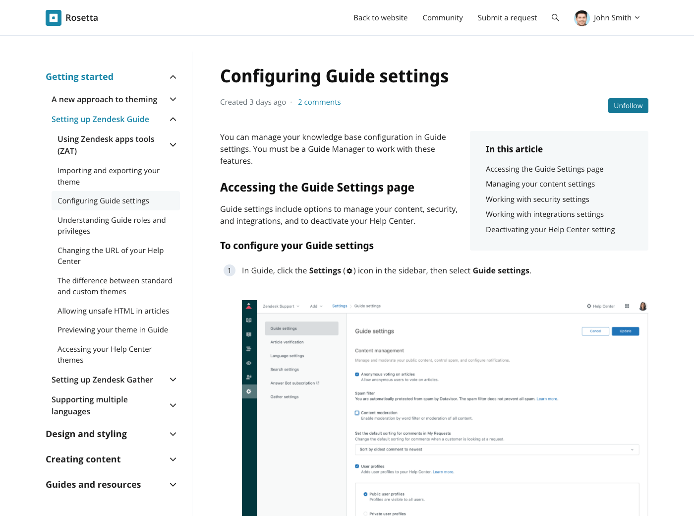 Rosetta Zendesk Guide theme - Screenshot 4