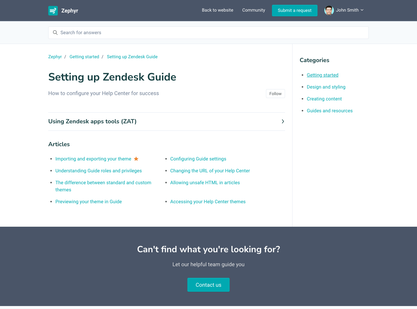 Zephyr Zendesk Guide theme - Screenshot 4